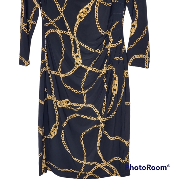 Lauren ralph lauren bridle equestrian 3/4 sleeve above the knee dress size 6 - Picture 3 of 10